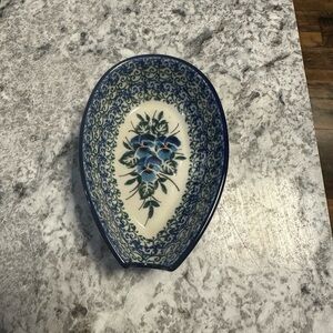 Blue Floral Ceramic Dish
